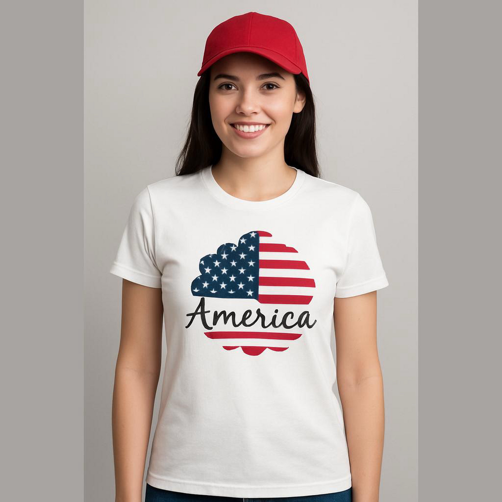 Gildan “America” White Shirt. Size L